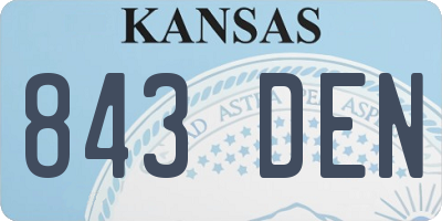 KS license plate 843DEN