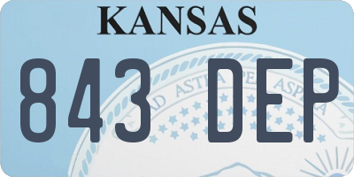 KS license plate 843DEP