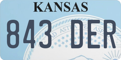 KS license plate 843DER