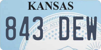 KS license plate 843DEW