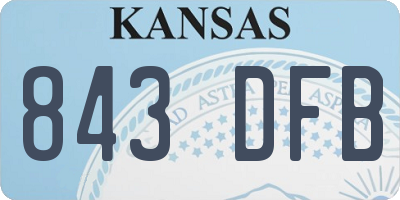 KS license plate 843DFB