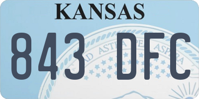 KS license plate 843DFC