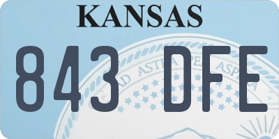 KS license plate 843DFE