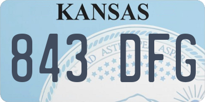 KS license plate 843DFG