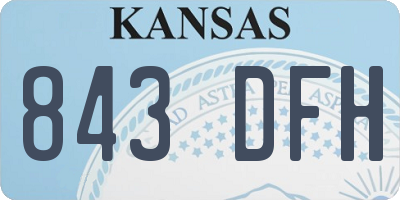 KS license plate 843DFH