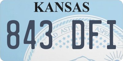 KS license plate 843DFI