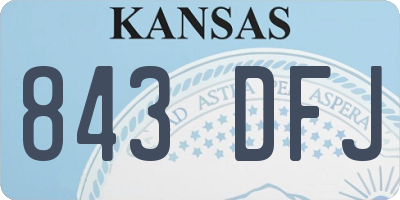 KS license plate 843DFJ