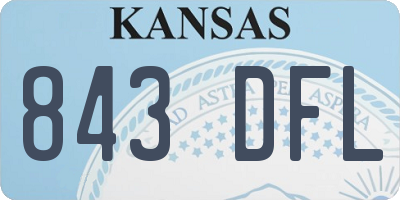 KS license plate 843DFL