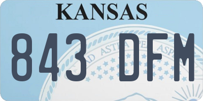 KS license plate 843DFM