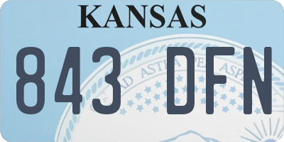 KS license plate 843DFN