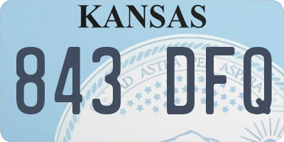 KS license plate 843DFQ