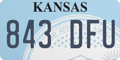 KS license plate 843DFU