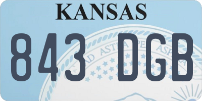 KS license plate 843DGB