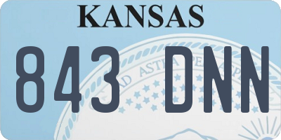 KS license plate 843DNN