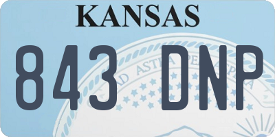 KS license plate 843DNP
