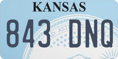 KS license plate 843DNQ