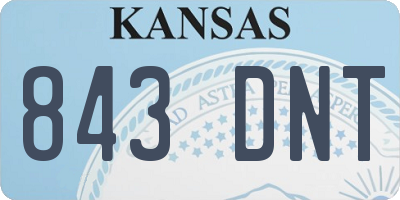 KS license plate 843DNT