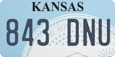 KS license plate 843DNU