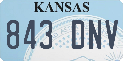 KS license plate 843DNV