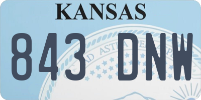 KS license plate 843DNW