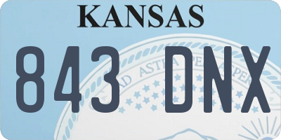 KS license plate 843DNX