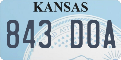 KS license plate 843DOA