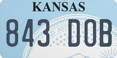 KS license plate 843DOB