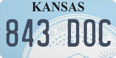 KS license plate 843DOC