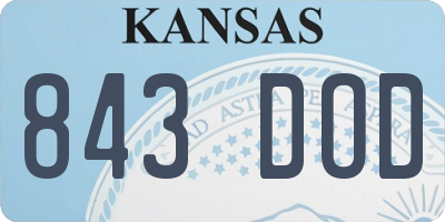 KS license plate 843DOD
