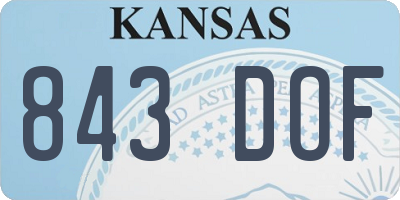 KS license plate 843DOF