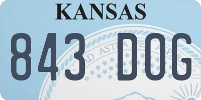 KS license plate 843DOG