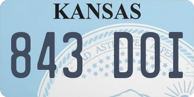 KS license plate 843DOI
