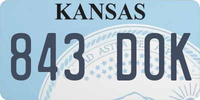 KS license plate 843DOK