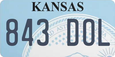KS license plate 843DOL
