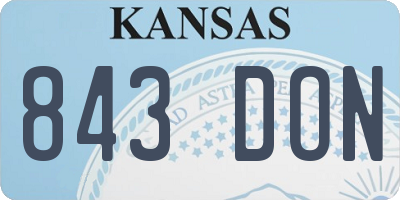KS license plate 843DON