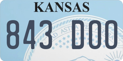 KS license plate 843DOO