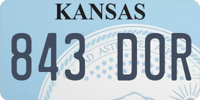 KS license plate 843DOR
