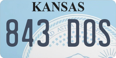 KS license plate 843DOS