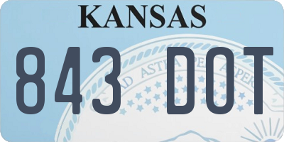 KS license plate 843DOT
