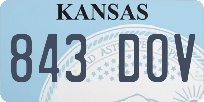 KS license plate 843DOV