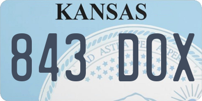 KS license plate 843DOX