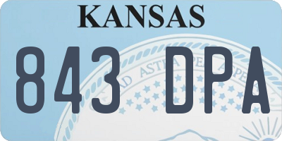 KS license plate 843DPA
