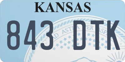 KS license plate 843DTK