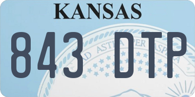 KS license plate 843DTP
