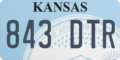 KS license plate 843DTR