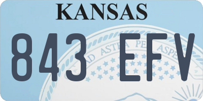 KS license plate 843EFV