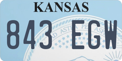 KS license plate 843EGW