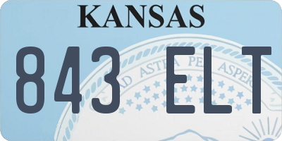 KS license plate 843ELT