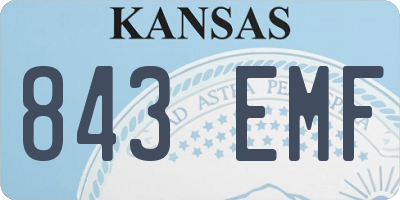 KS license plate 843EMF