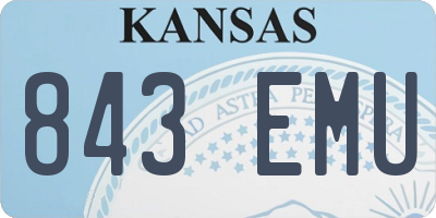 KS license plate 843EMU